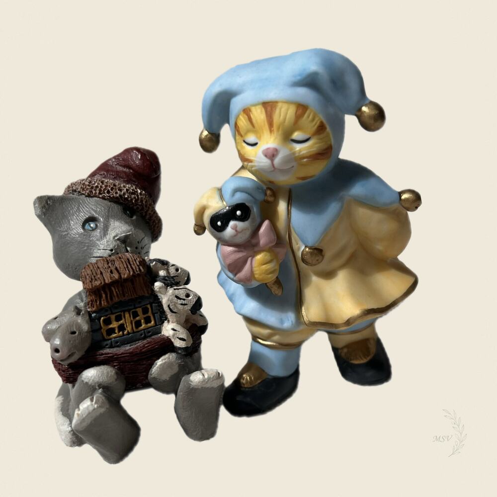 Cat Figurine Duo Kitty Cucumber J P Buster Gail Laura Ark